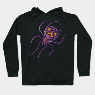 Purple and Gold Tattoo / Tribal Art Spider Hoodie